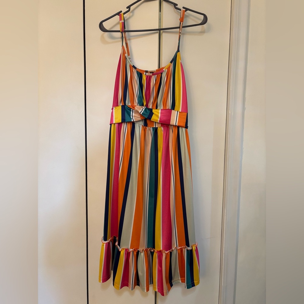 Vibrant Multicolor Striped Maxi Dress